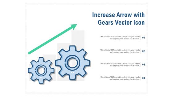 Increase Arrow With Gears Vector Icon Ppt PowerPoint Presentation Ideas Clipart Images