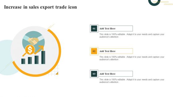 Increase In Sales Export Trade Icon Pictures PDF
