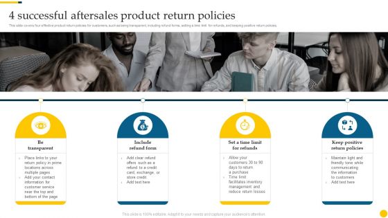 Increasing Customer 4 Successful Aftersales Product Return Policies Infographics PDF