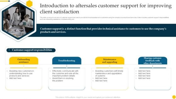 Increasing Customer Introduction To Aftersales Customer Support For Improving Client Background PDF