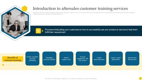 Increasing Customer Introduction To Aftersales Customer Training Services Ideas PDF