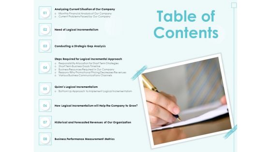 Incremental Planning In Decision Making Table Of Contents Topics PDF