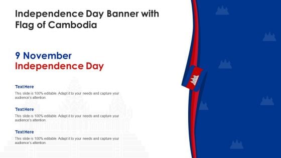 Independence Day Banner With Flag Of Cambodia Demonstration PDF