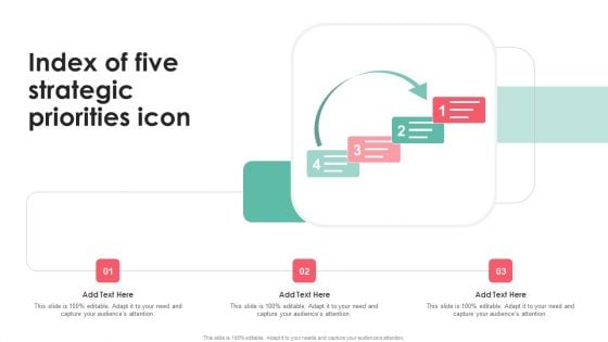 Index Of Five Strategic Priorities Icon Background PDF
