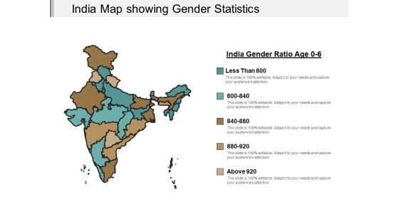 India Map Showing Gender Statistics Ppt Powerpoint Presentation Icon Outline