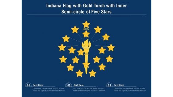 Indiana Flag With Gold Torch With Inner Semi Circle Of Five Stars Ppt PowerPoint Presentation Professional Graphics Template PDF Indiana Flag With Gold Torch With Inner Semi Circle Of Five Stars Ppt PowerPoint Presentation Professional Graphics Template PDF