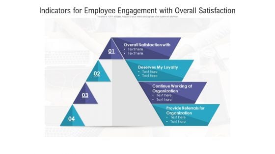 Indicators For Employee Engagement With Overall Satisfaction Ppt PowerPoint Presentation File Visuals PDF