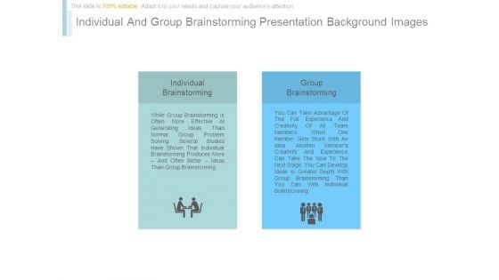 Individual And Group Brainstorming Presentation Background Images