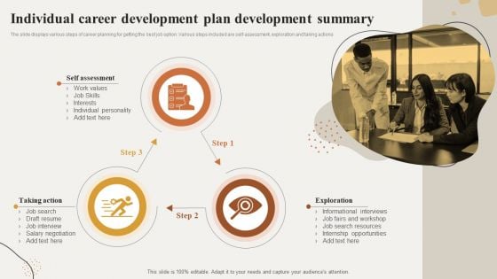 Individual Career Development Plan Development Summary Template PDF
