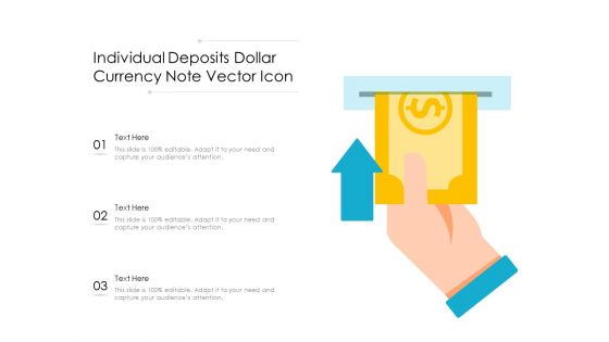 Individual Deposits Dollar Currency Note Vector Icon Ppt PowerPoint Presentation Gallery Gridlines PDF