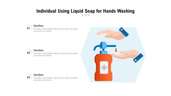Individual Using Liquid Soap For Hands Washing Ppt PowerPoint Presentation File Icon PDF