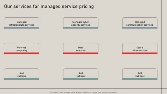 Individualized Pricing Approach For Managed Services Our Services For Managed Service Pricing Download PDF Individualized Pricing Approach For Managed Services Our Services For Managed Service Pricing Download PDF
