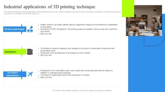 Industrial Applications Of 3D Printing Technique Demonstration PDF