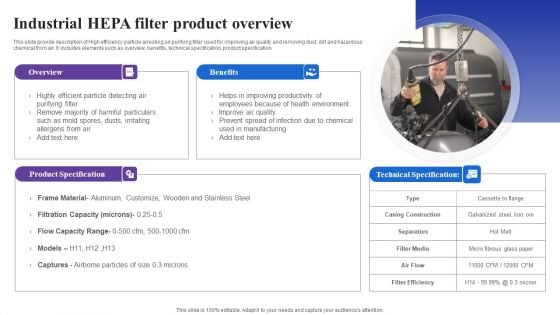Industrial HEPA Filter Product Overview Portrait PDF