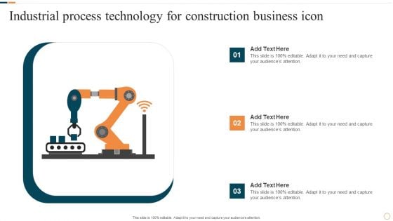 Industrial Process Technology For Construction Business Icon Professional PDF