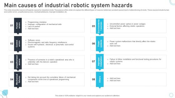 Industrial Robots System Main Causes Of Industrial Robotic System Hazards Introduction PDF