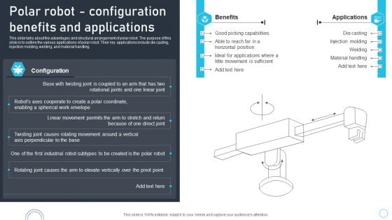 Industrial Robots System Polar Robot Configuration Benefits And Applications Introduction PDF