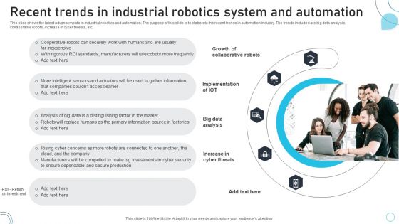 Industrial Robots System Recent Trends In Industrial Robotics System And Automation Mockup PDF