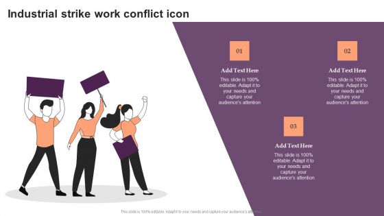 Industrial Strike Work Conflict Icon Brochure PDF