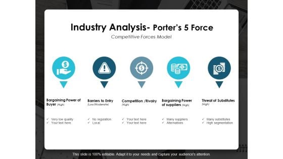 Industry Analysis Porters 5 Force Ppt PowerPoint Presentation Styles Slides