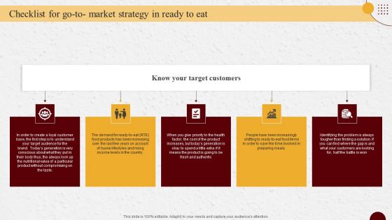 Industry Report Of Packaged Food Products Part 1 Checklist For Go To Market Strategy In Ready To Eat Designs PDF