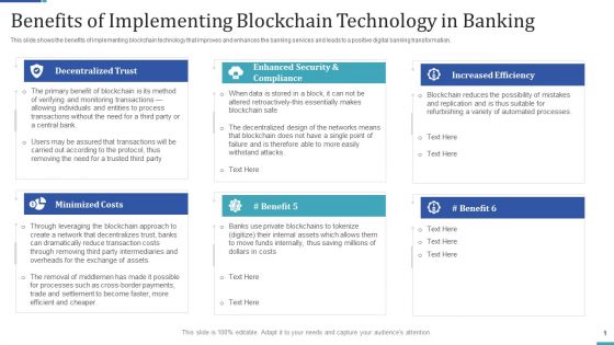 Industry Transformation Approaches Banking Sector Employee Development Benefits Of Implementing Blockchain Diagrams PDF
