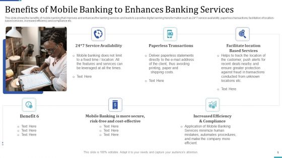 Industry Transformation Approaches Banking Sector Employee Development Benefits Of Mobile Banking Diagrams PDF