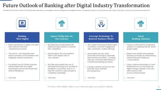 Industry Transformation Approaches Banking Sector Employee Development Future Outlook Of Banking Background PDF