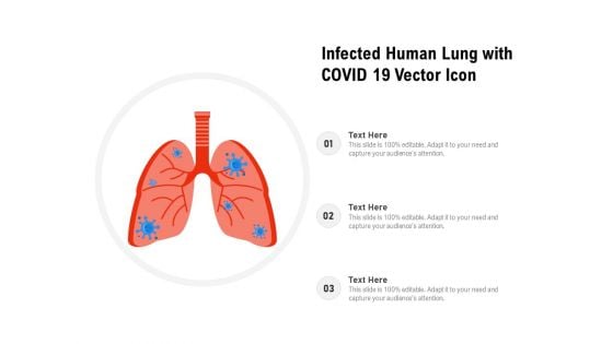 Infected Human Lung With COVID 19 Vector Icon Ppt PowerPoint Presentation Infographic Template Graphics Example PDF