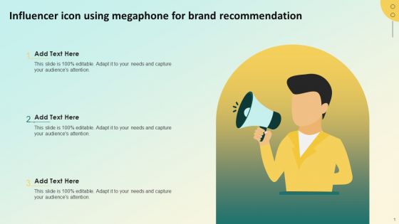 Influencer Icon Using Megaphone For Brand Recommendation Guidelines PDF