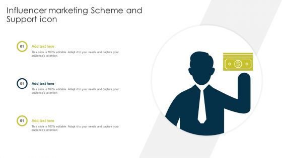 Influencer Marketing Scheme And Support Icon Ppt Styles Ideas PDF