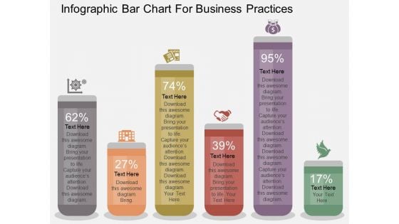 Infographic Bar Chart For Business Practices Powerpoint Template