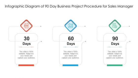 Infographic Diagram Of 90 Day Business Project Procedure For Sales Manager Ppt PowerPoint Presentation File Rules PDF