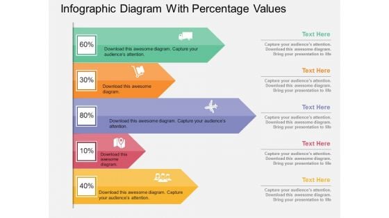 Infographic Diagram With Percentage Values Powerpoint Template