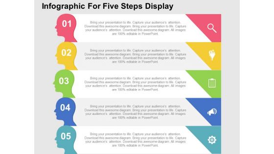 Infographic For Five Steps Display Powerpoint Templates