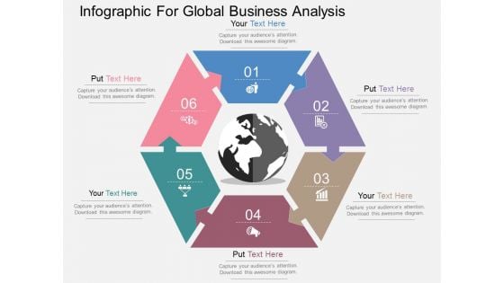 Infographic For Global Business Analysis Powerpoint Templates