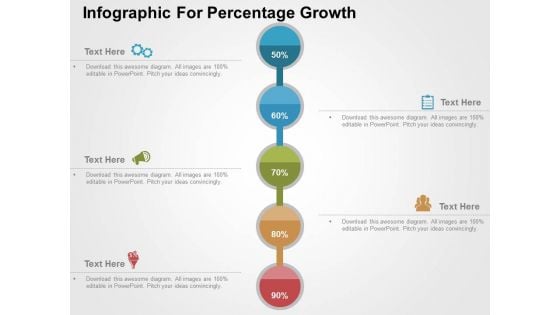Infographic For Percentage Growth Powerpoint Templates