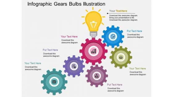 Infographic Gears Bulbs Illustration Powerpoint Template