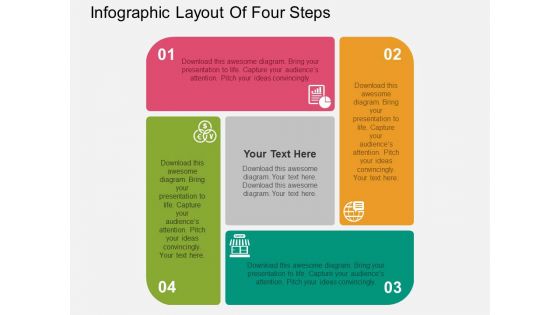 Infographic Layout Of Four Steps Powerpoint Templates