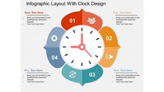 Infographic Layout With Clock Design Powerpoint Templates