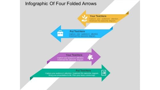 Infographic Of Four Folded Arrows Powerpoint Template