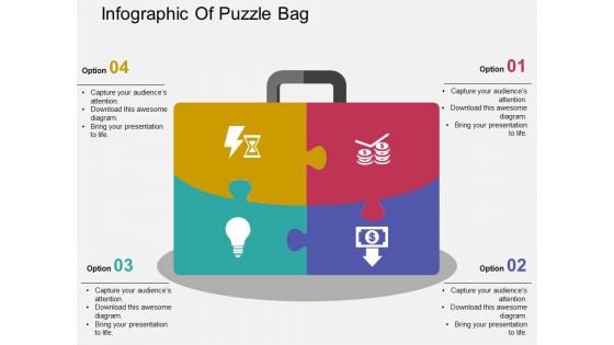 Infographic Of Puzzle Bag Powerpoint Templates