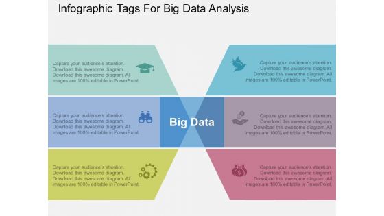 Infographic Tags For Big Data Analysis Powerpoint Template