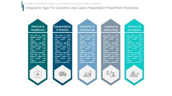 Infographic Tags For Customer Use Cases Presentation Powerpoint Templates