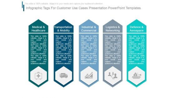 Infographic Tags For Customer Use Cases Presentation Powerpoint Templates