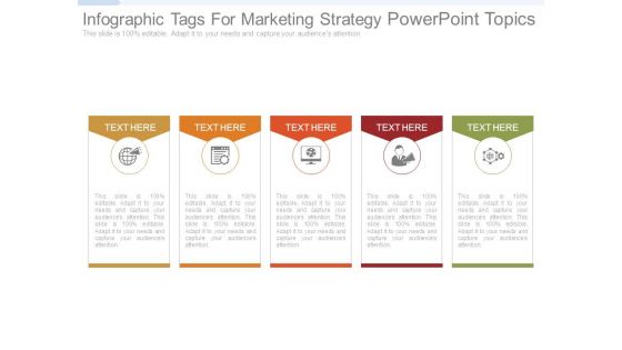 Infographic Tags For Marketing Strategy Powerpoint Topics