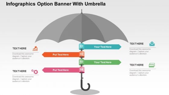 Infographics Option Banner With Umbrella Powerpoint Templates