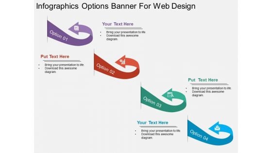 Infographics Options Banner For Web Design Powerpoint Template