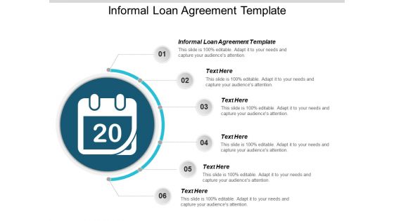 Informal Loan Agreement Template Ppt PowerPoint Presentation Summary Outline Cpb