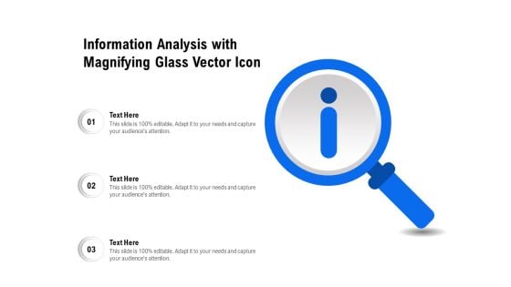 Information Analysis With Magnifying Glass Vector Icon Ppt PowerPoint Presentation File Inspiration PDF